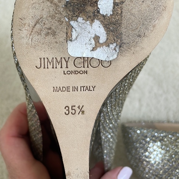 OPEN-TOE WEDGE PUMPS, JIMMY CHOO, 35 1/2 - Picture 7 of 8